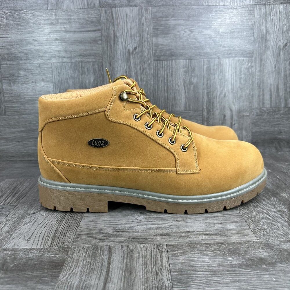 Lugz Mantle Mid Boots Mens 7.5 Wheat New Synthetic Nubuck Work Casual MMAXK-7660
